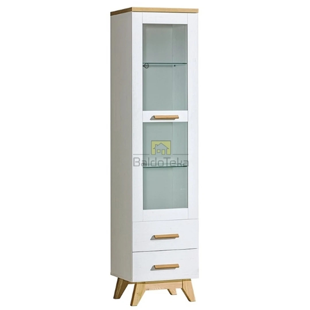 Moderni spintelė su natūraliomis ąžuolo detalėmis