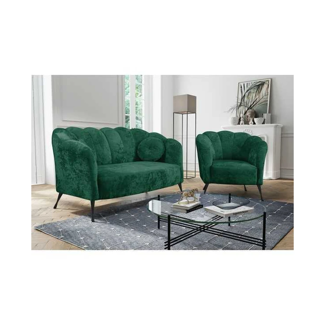 Moderni sofos ir fotelio komplektas su T30 puta ir metalinėmis kojomis