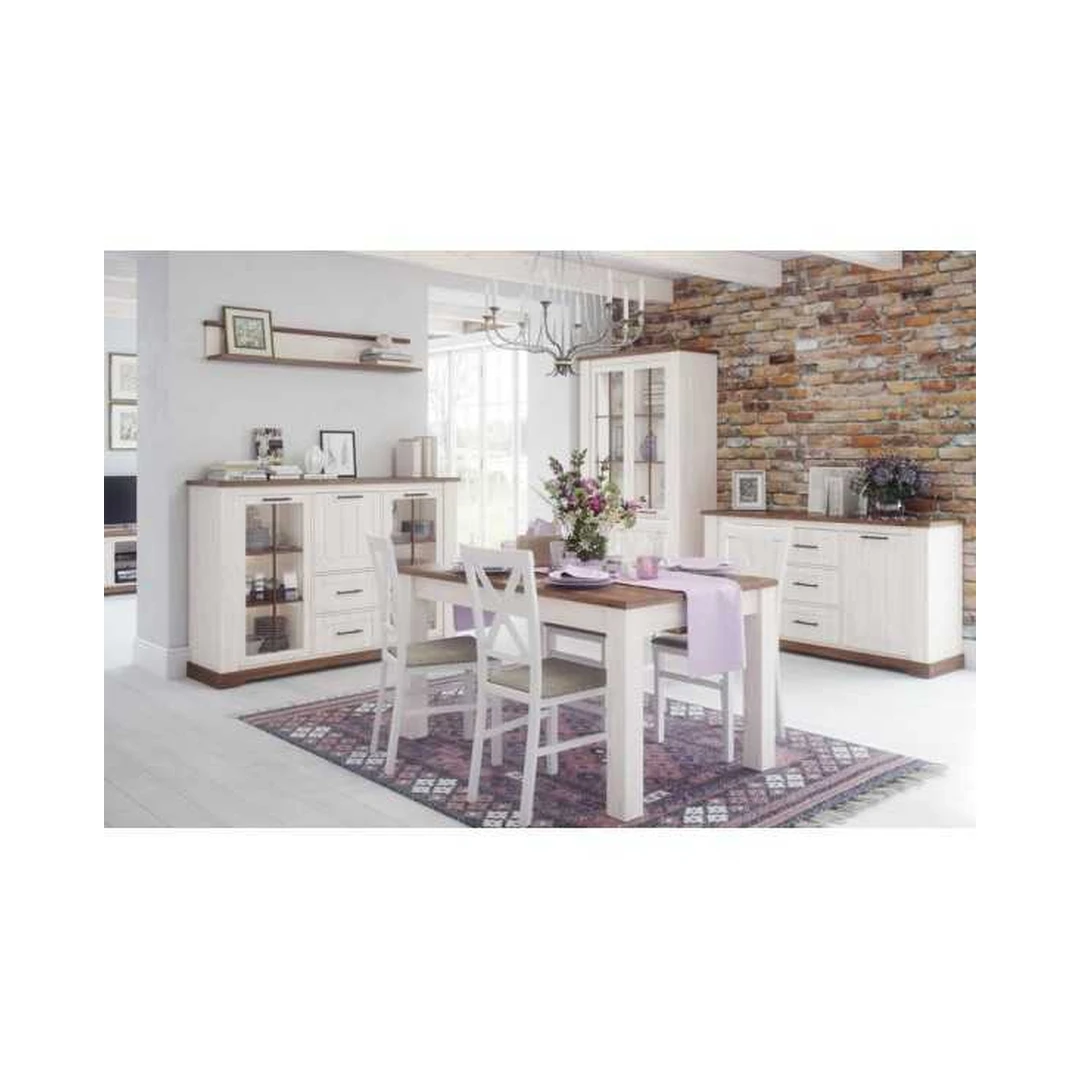 Šviesaus ąžuolo svetainės komplektas su ruda pušimi