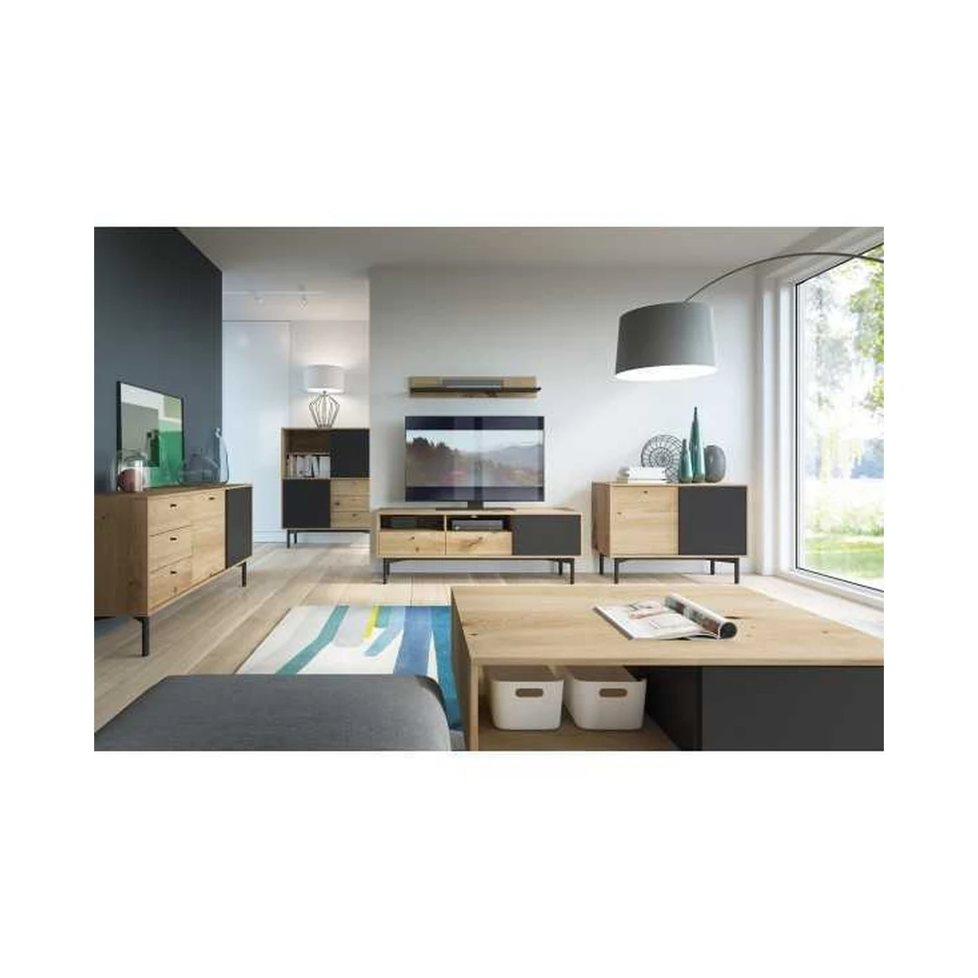 Moderni sekcija FLOW 1 PI iš LMDPS medžiagos, juodas perlas