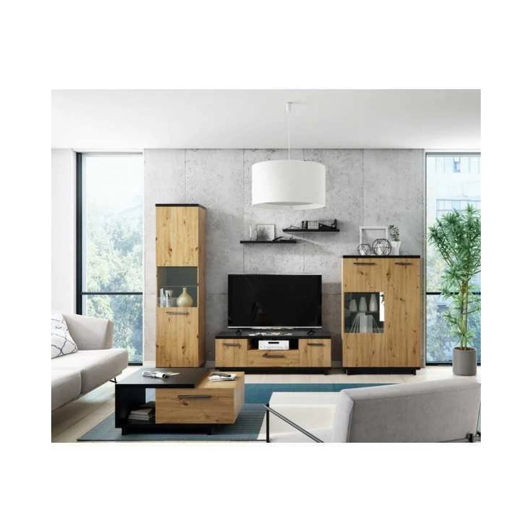 Moderni lentynų rinkinys su LED apšvietimu