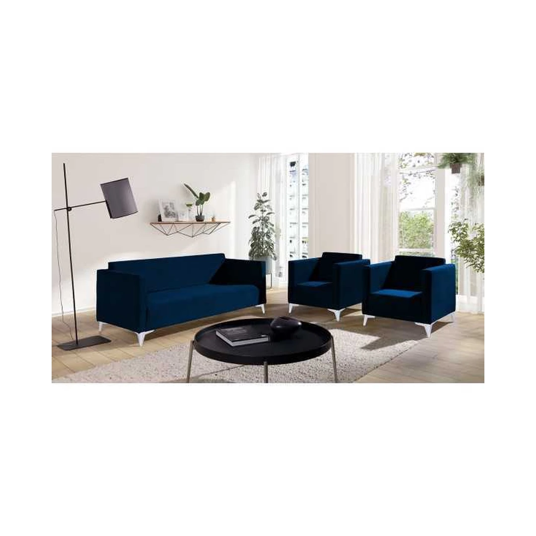 Ergonomiška ir patogi 176 cm sofos su baltais blizgiais kojomis