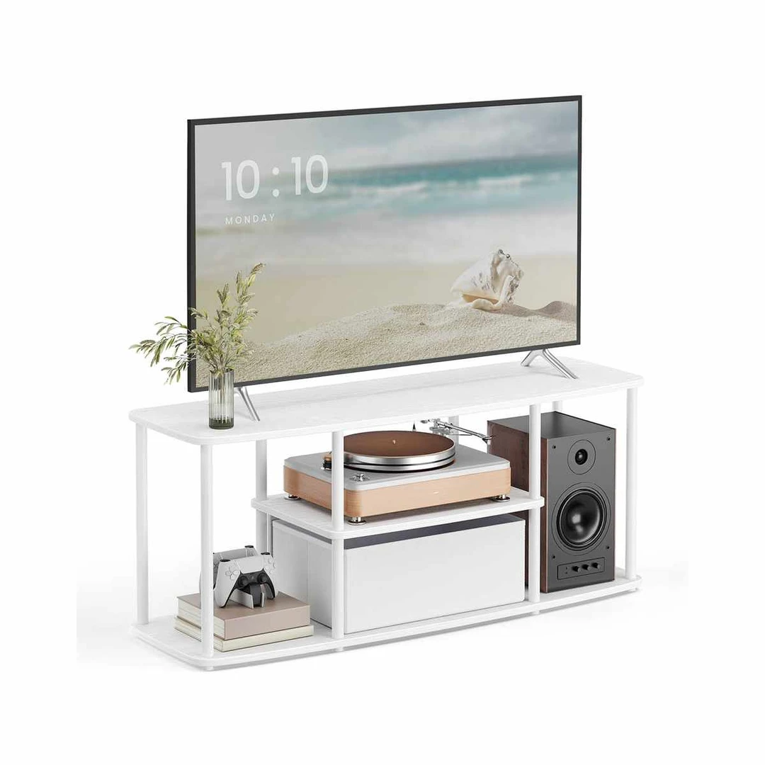 Televizoriaus spintelė SONGMICS HOME LTV500W01, Iki 50 colių, Balta, 110 × 46 × 35 cm - TV spintelės