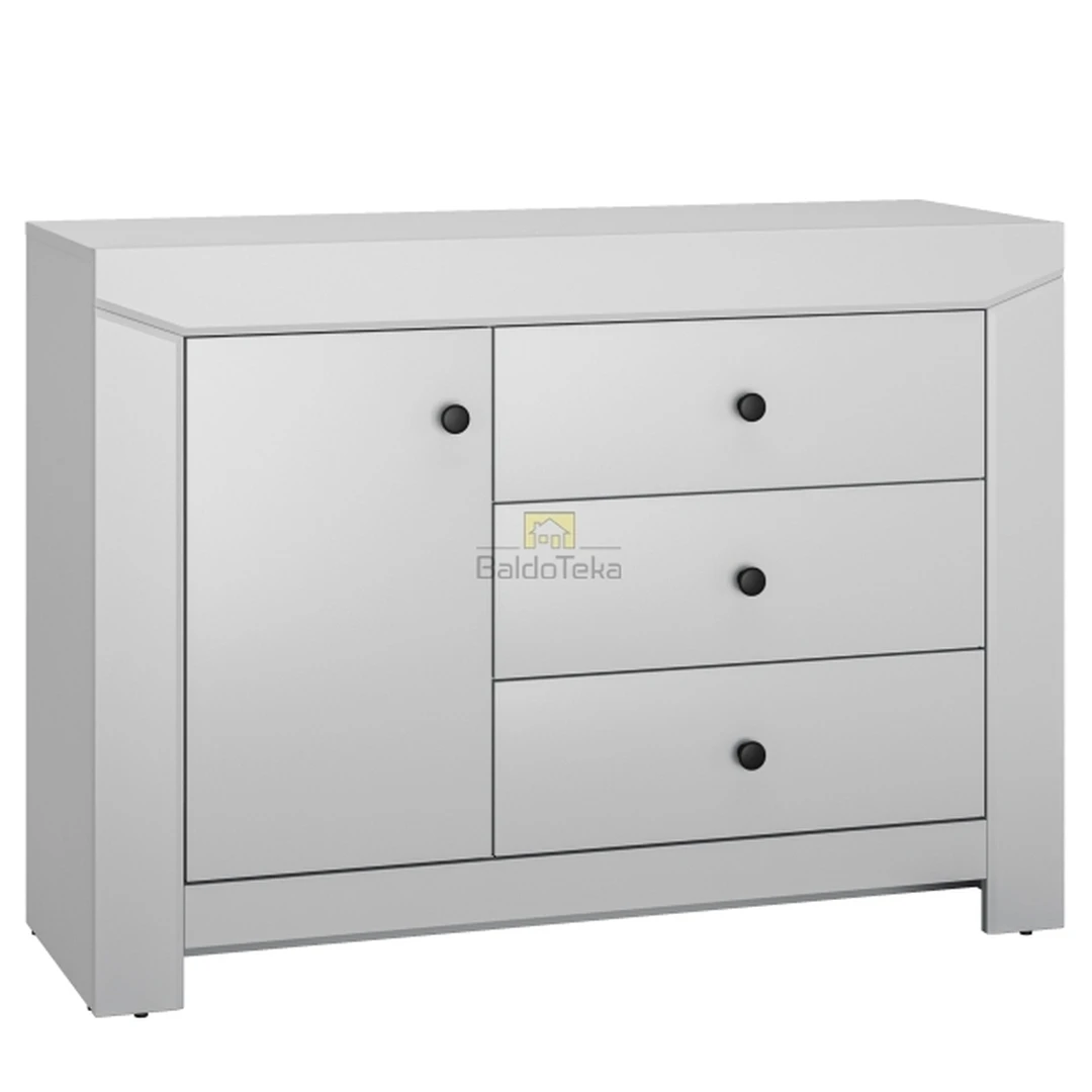 Ergonominė sidabrinės pilkos spalvos spinta su pilno ištraukimo bėgeliais