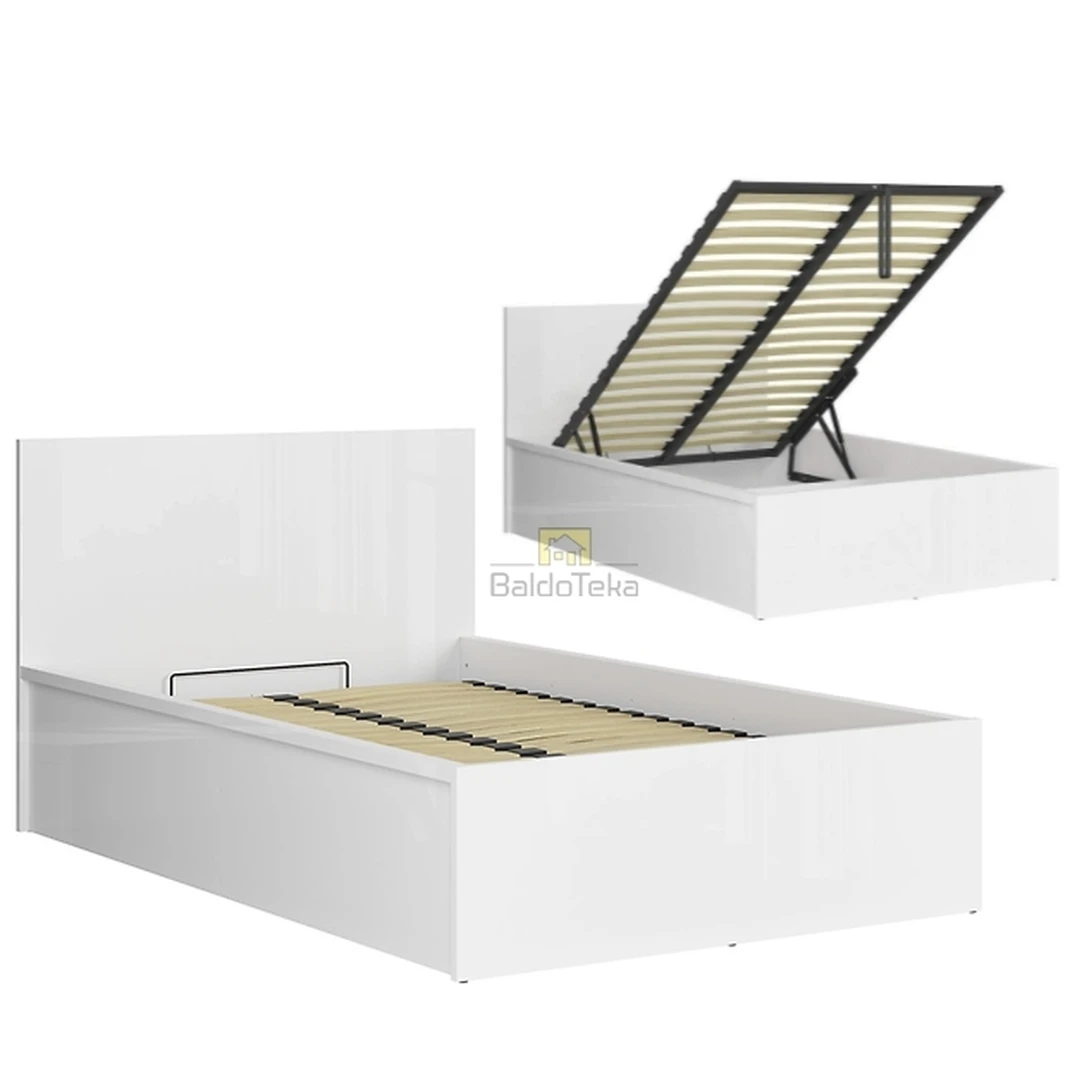 Ergonomiška lova su grotelėmis ir patalynės dėže