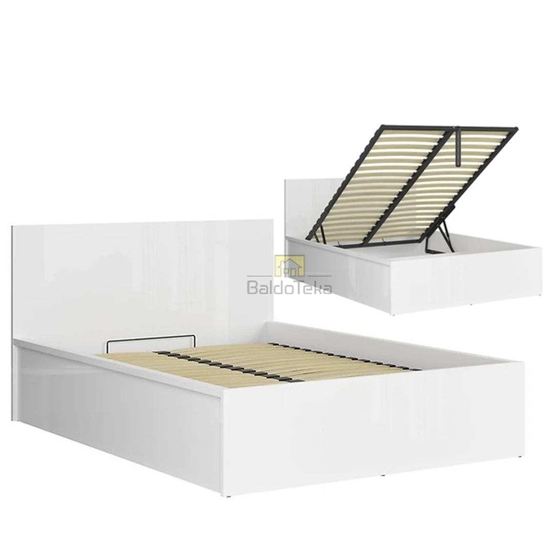 Ergonomiška lova su grotelėmis ir patalynės dėže