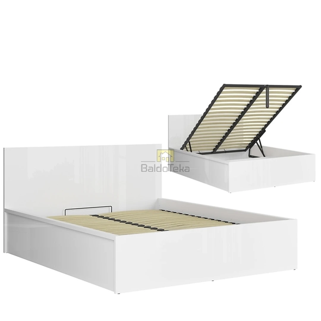 Ergonomiška lova su grotelėmis ir patalynės dėže