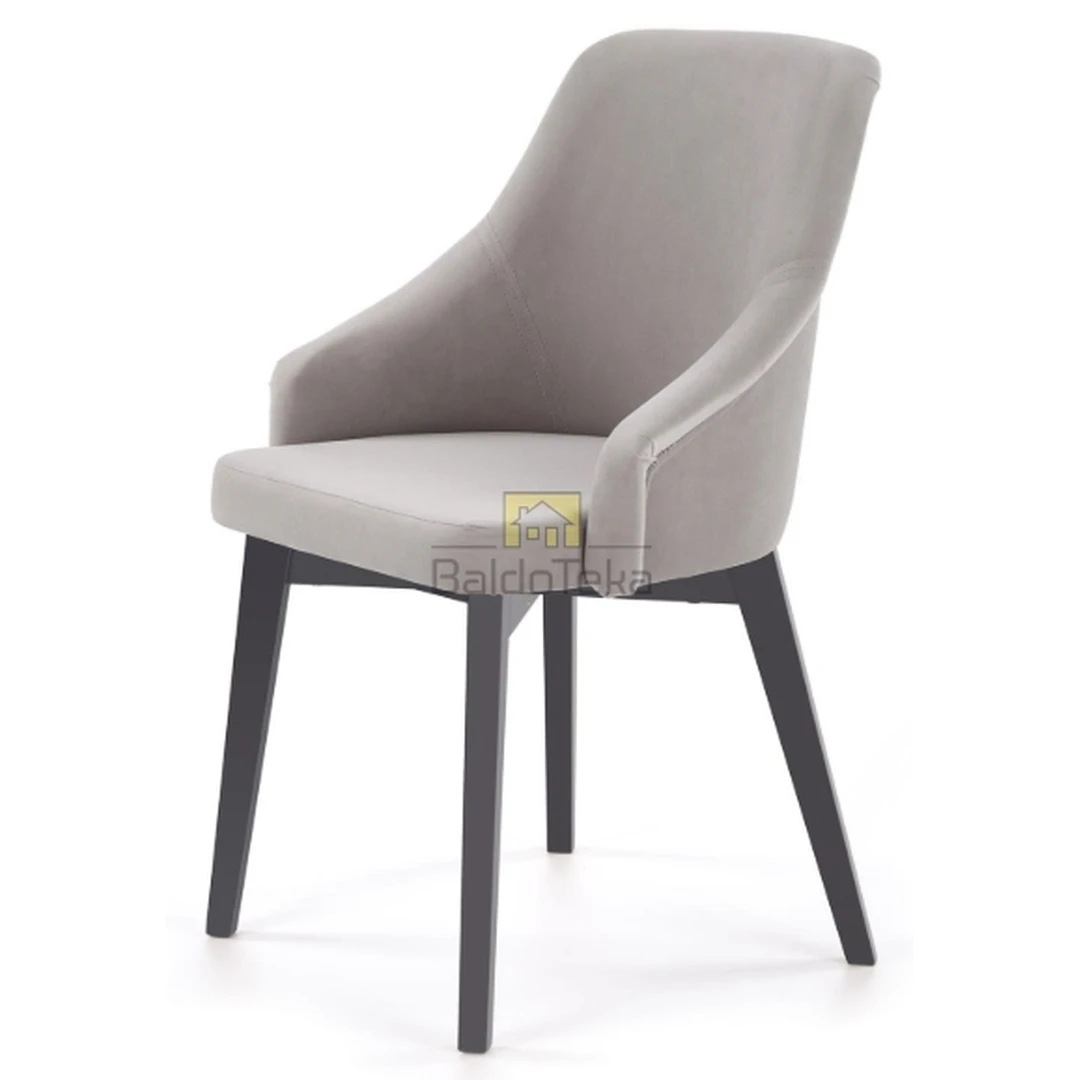 Ergonominė velvetinė kėdė su natūraliu medžiu – SOLO265