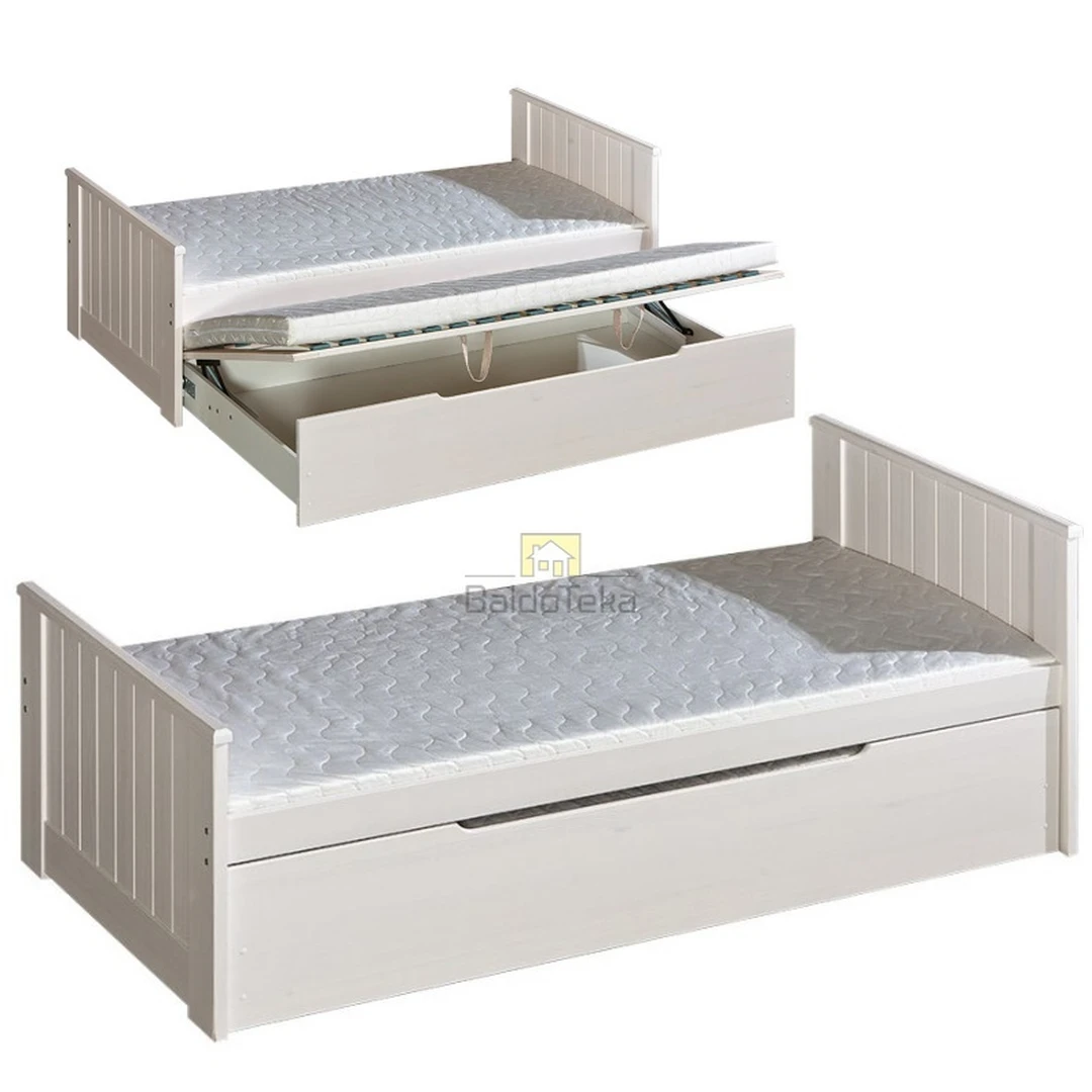 Ergonomiška lova su stalčiais ir natūralia pušimi