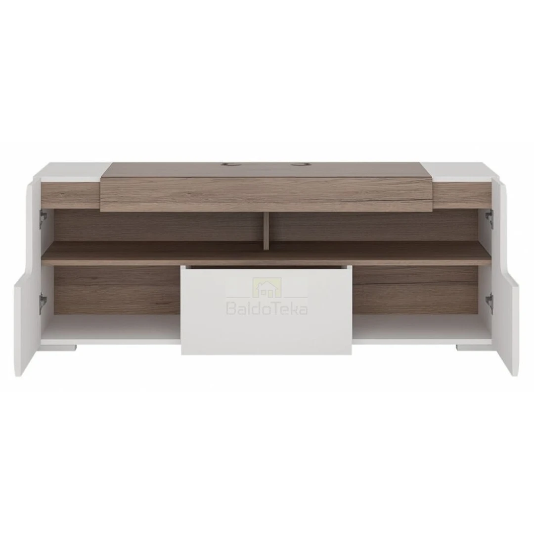 Šiuolaikiška balta spintelė su tylaus uždarymo sistema