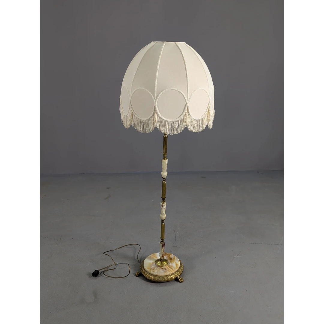 Elegantiškas žalvaro ir marmuro toršeras – 148 cm aukščio