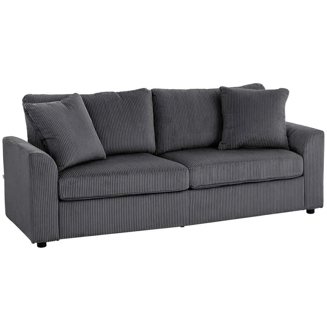 Trivietė sofa, 3 vietų, Pilka, 212 × 80 × 88 cm - Sofos