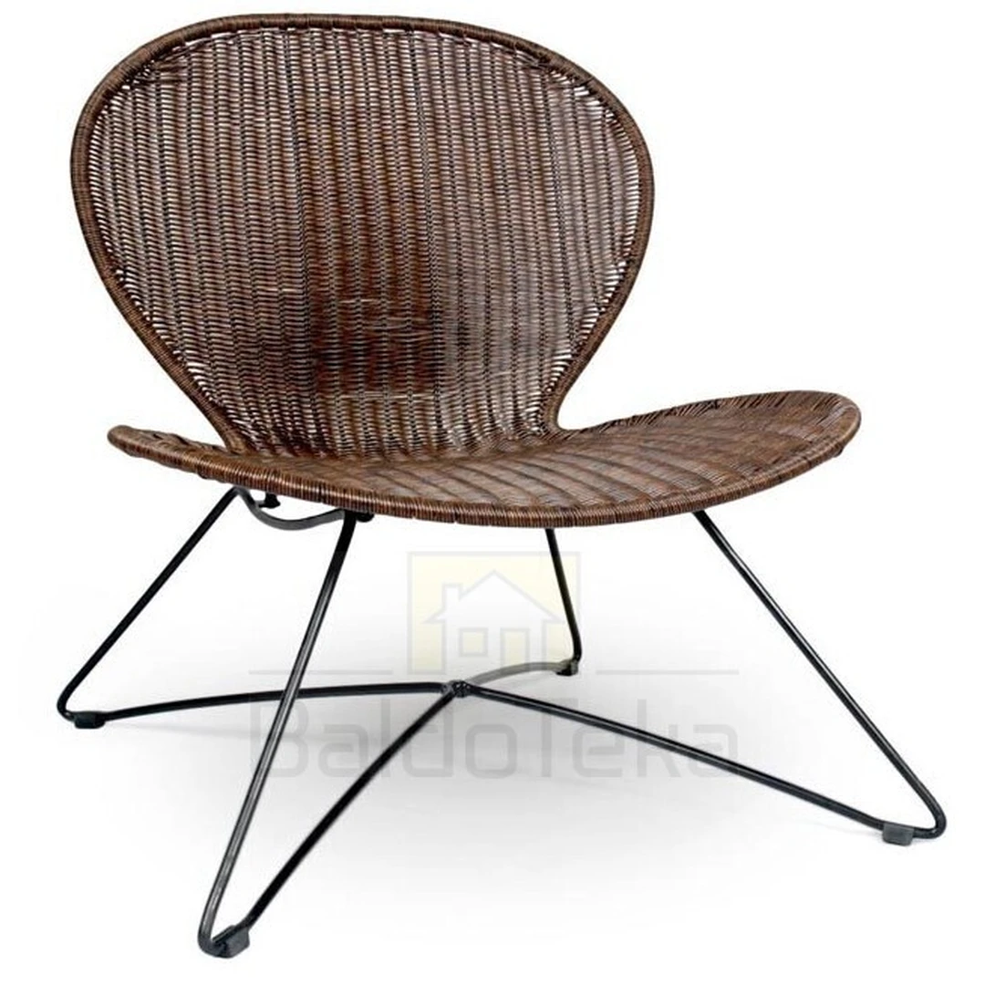 Ergonominės kėdės su sintetiniu ratanu ir ruda spalva