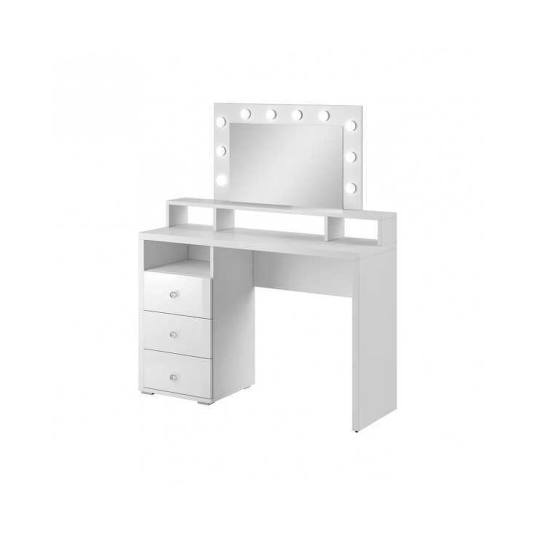 Balta spinta su veidrodžiu ir LED apšvietimu