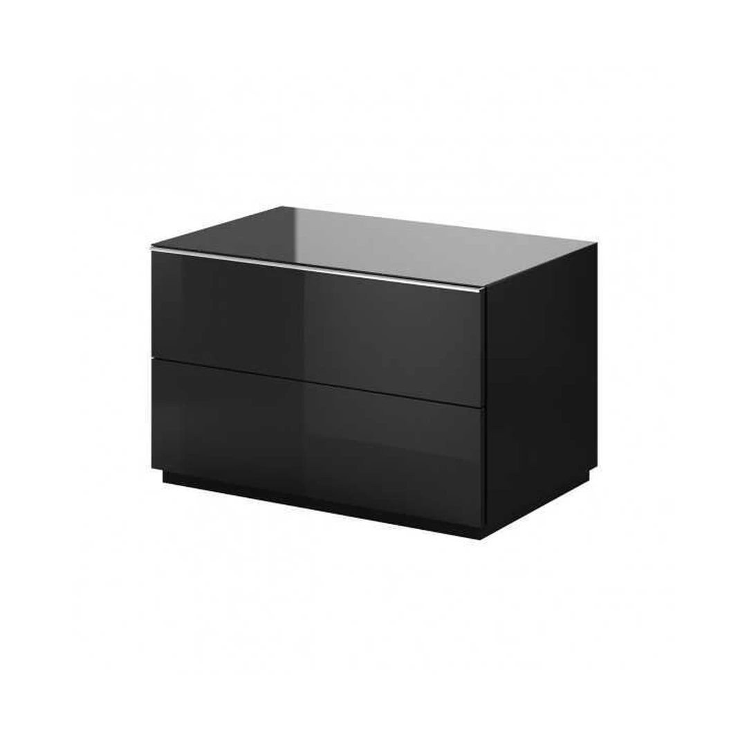 Modernus juodas stiklo spintos stendas 80x50 cm