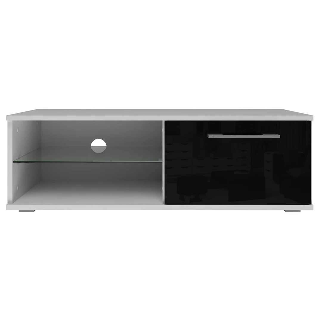 Stiklinė lentynėlė su 1 uždara ir 2 atviromis lentynomis