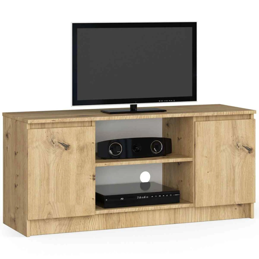 TV staliukas CLP, 2 durelės, rudos spalvos, 120 × 55 × 40 cm - TV spintelės