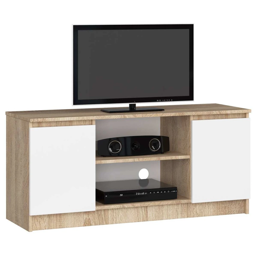 TV staliukas RTV K120, ąžuolo/baltos spalvos - TV spintelės