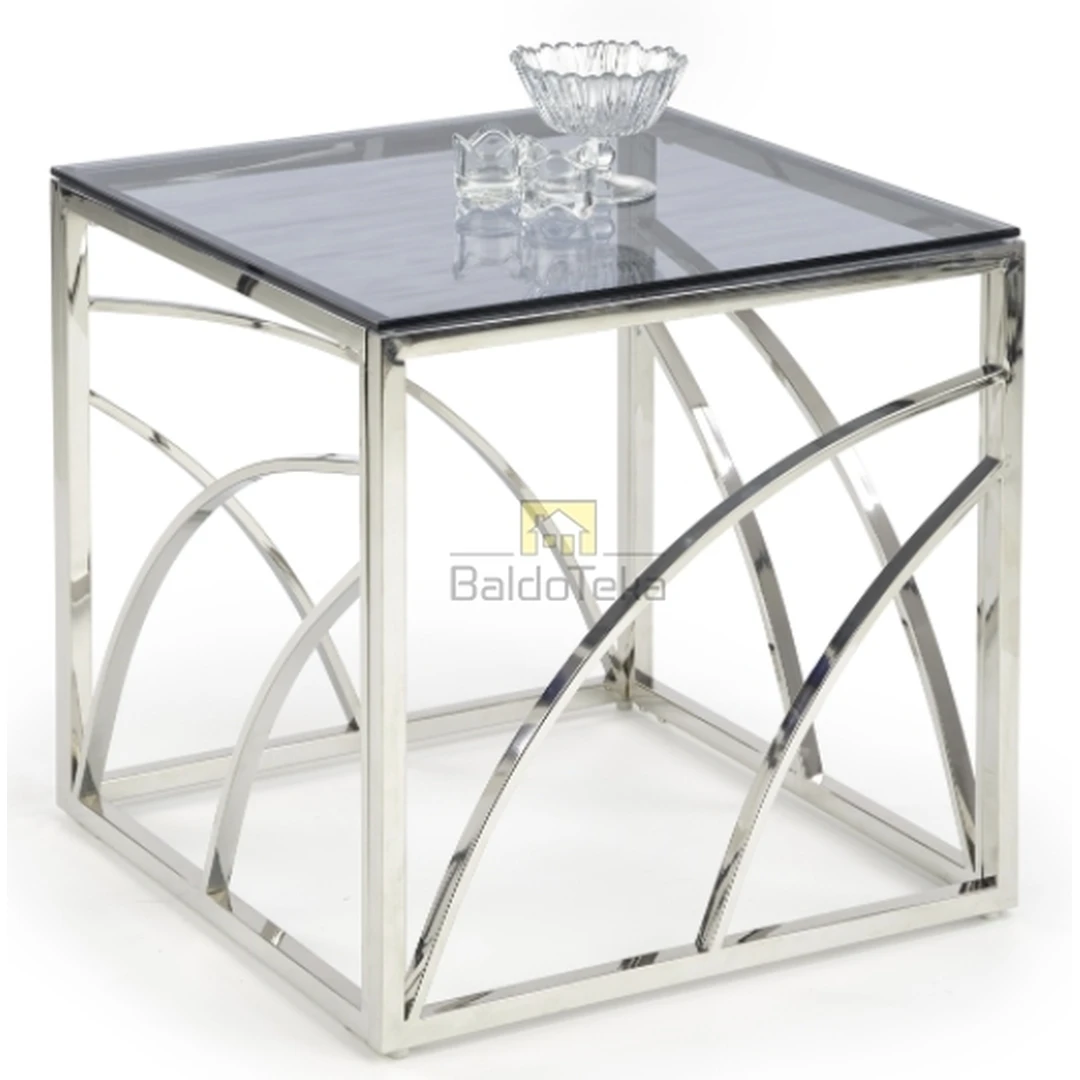 Šiuolaikiška stiklo ir chromuoto plieno stalviršis