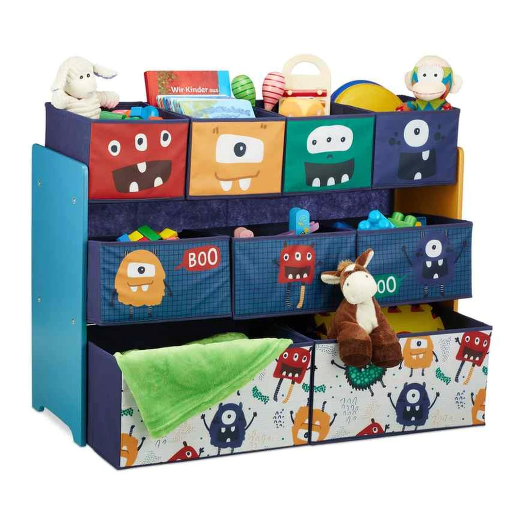 Vaikiška lentyna Relaxdays 10037750.0, 9 dėžės, 92,5 × 70 × 30 cm - Lentynos