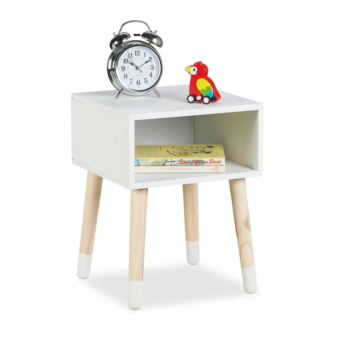 Vaikiškas naktinis staliukas Relaxdays, Su atvira lentyna, 30 × 40 × 30 cm - Naktinės spintelės