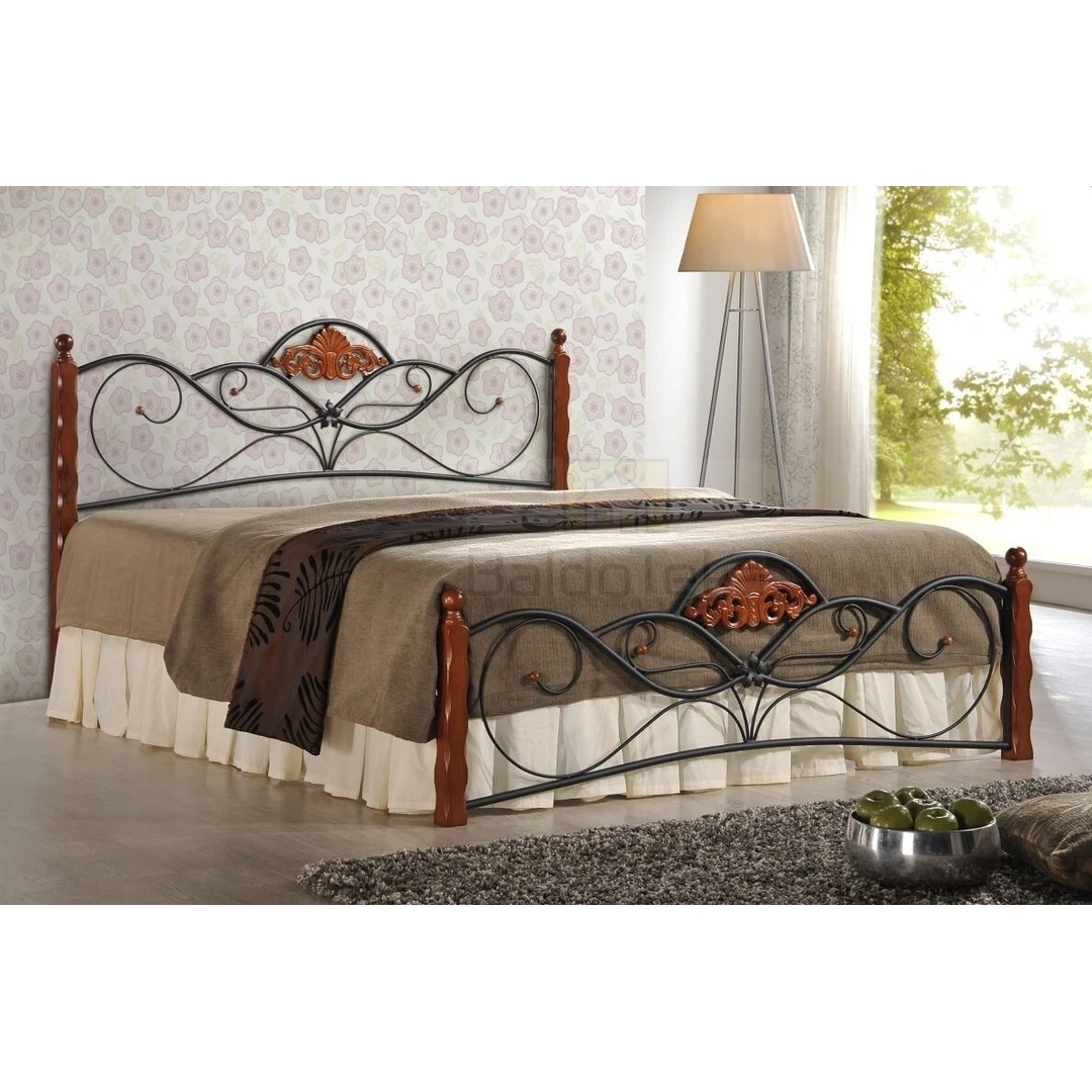 Stylish VALENTINA 160×200 Bed with Antique Cherry Finish