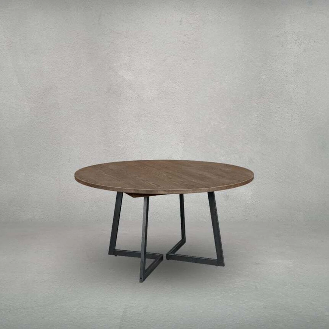 Skandinaviškas medžio ir metalo stalas su prailginimais