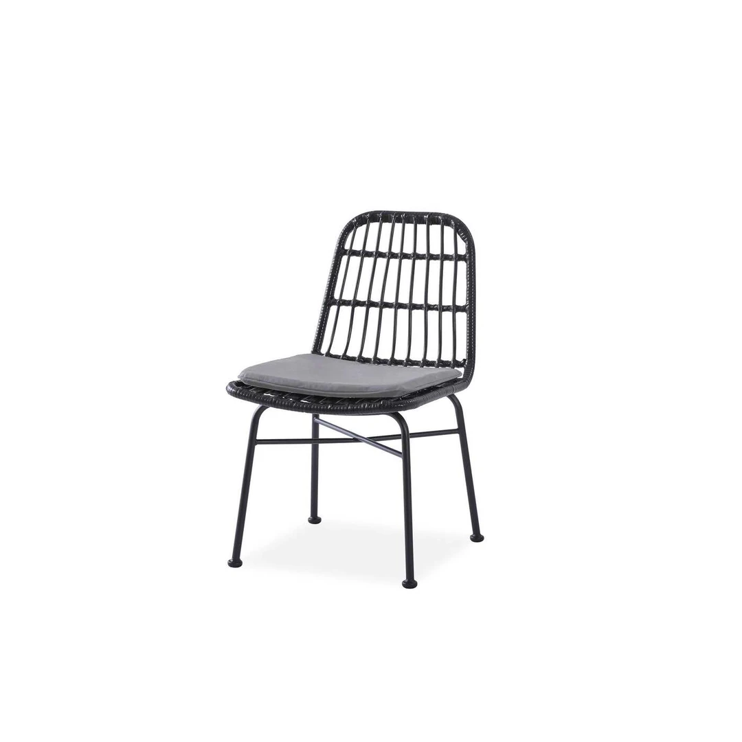 Stilingi sintetinio rotango kėdės – juodos/pilkos spalvos