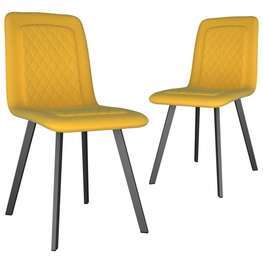 Valgomojo kėdės (2 vnt, geltonos sp.) - Kėdės