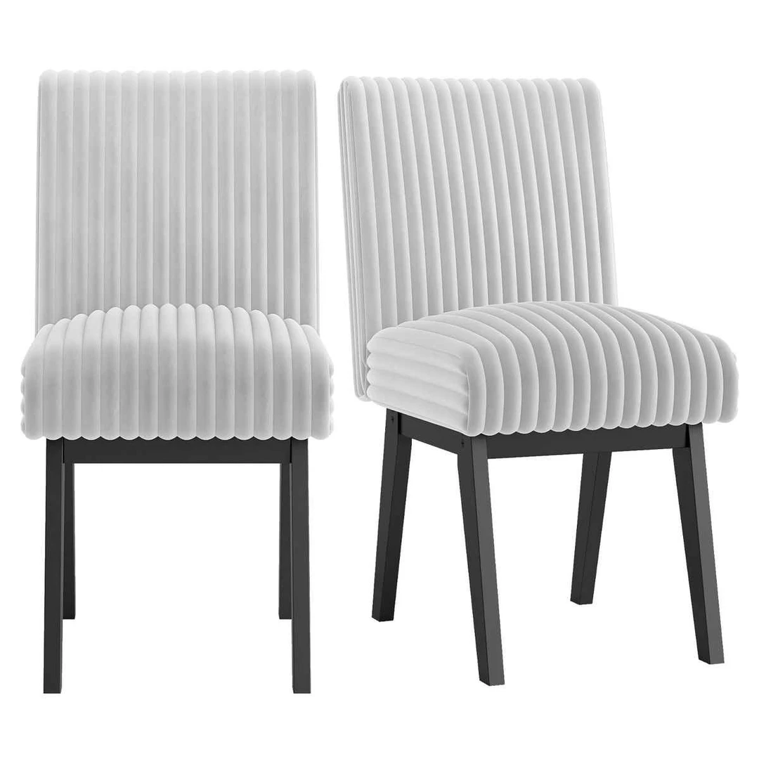 Valgomojo kėdės, 2 vnt, juodos/pilkos, 45,72 × 91,44 × 66,04 cm - Kėdės