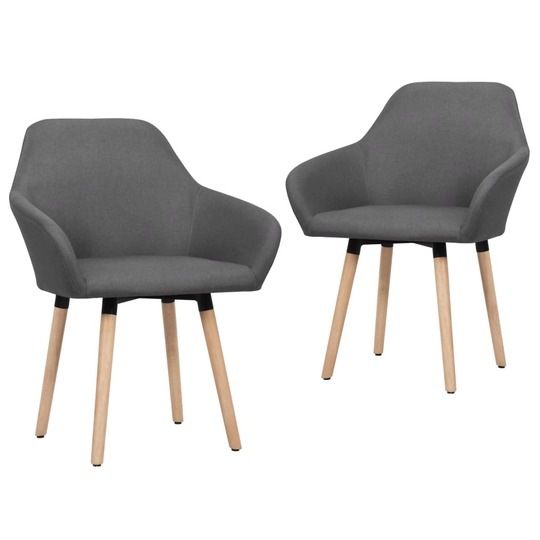 Valgomojo kėdės, 2 vnt., tamsiai pilkos spalvos audinio - Kėdės