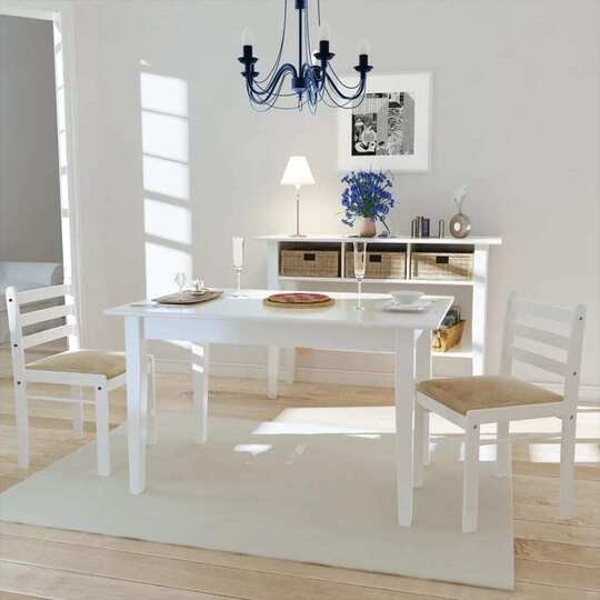 Valgomojo kėdės, 2vnt., baltos, bukmedžio masyvas ir aksomas - Kėdės