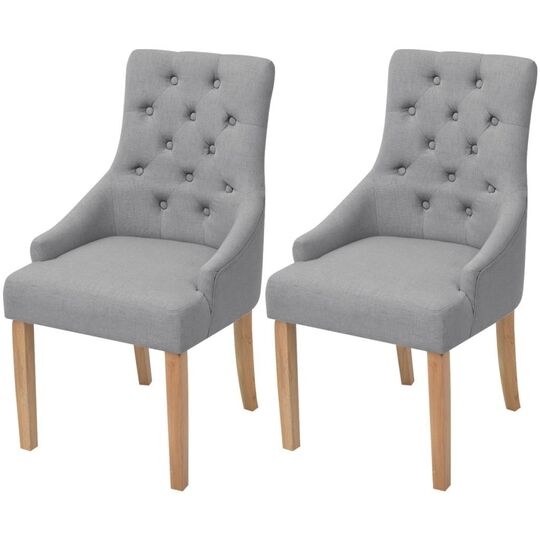 Valgomojo kėdės (2vnt, šviesiai pilka sp.) - Kėdės