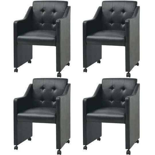 Valgomojo kėdės (4 vnt, juodos sp.) - Kėdės