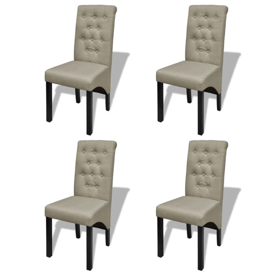 Valgomojo kėdės, 4 vnt., smėlio spalvos, audinys - Kėdės