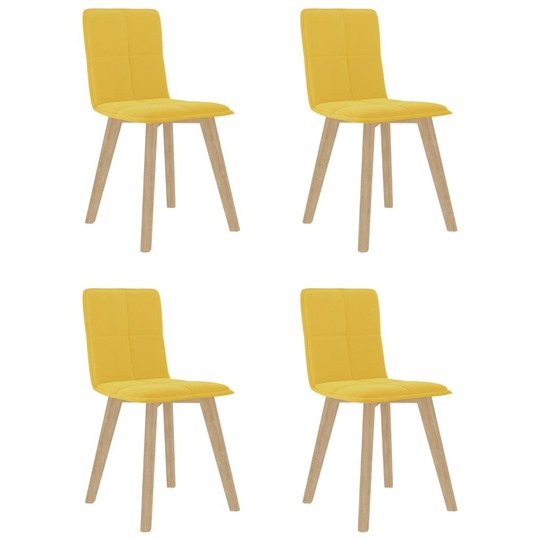 Valgomojo kėdės, 4vnt., garstyčių geltonos spalvos, audinys - Kėdės