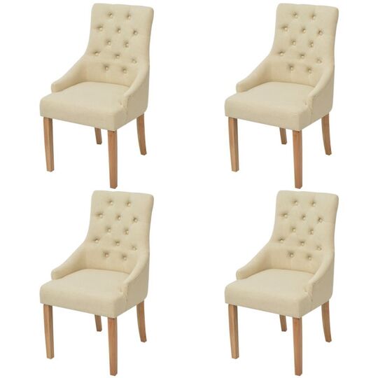 Valgomojo kėdės (4vnt, kreminės spalvos) - Kėdės