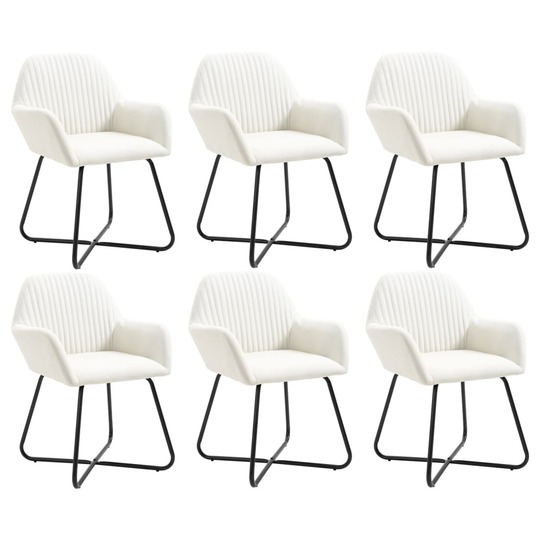 Valgomojo kėdės (6 vnt, krem. spalvos) - Kėdės