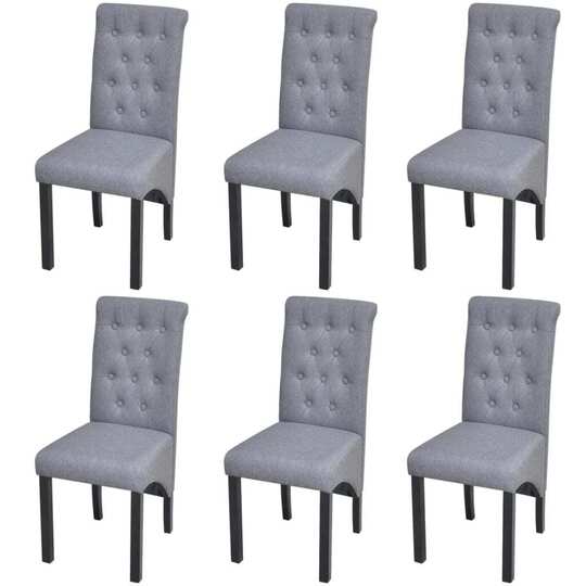 Valgomojo kėdės (6 vnt, šviesiai pilkos sp.) - Kėdės
