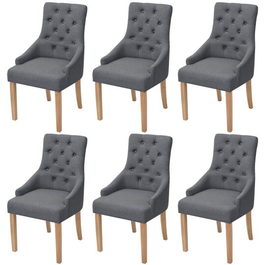 Valgomojo kėdės (6 vnt, tamsiai pilkos) - Kėdės