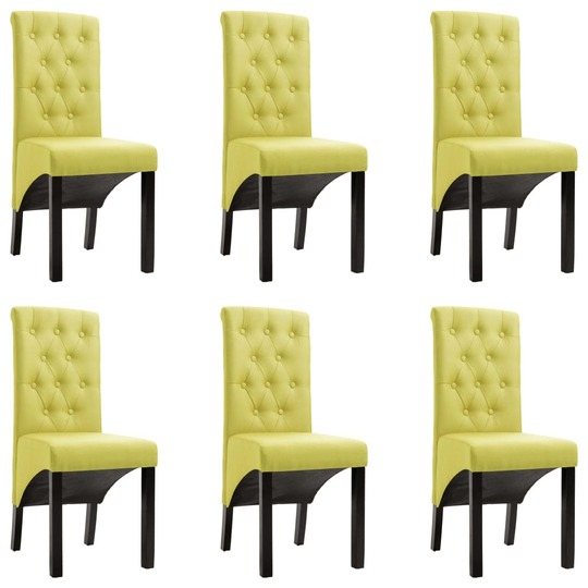 Valgomojo kėdės, 6 vnt., žalias audinys - Kėdės