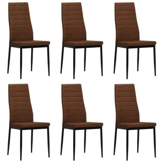 Valgomojo kėdės, 6vnt., rudos, audinys - Kėdės