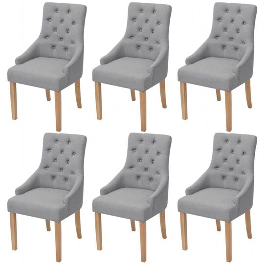 Valgomojo kėdės (6vnt, šviesiai pilkos) - Kėdės