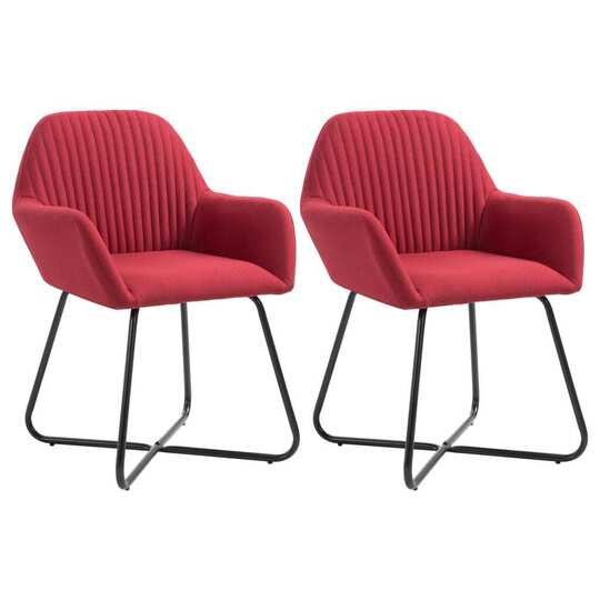 Valgomojo kėdės, audinys, 2 vnt., raudonojo vyno spalvos - Kėdės