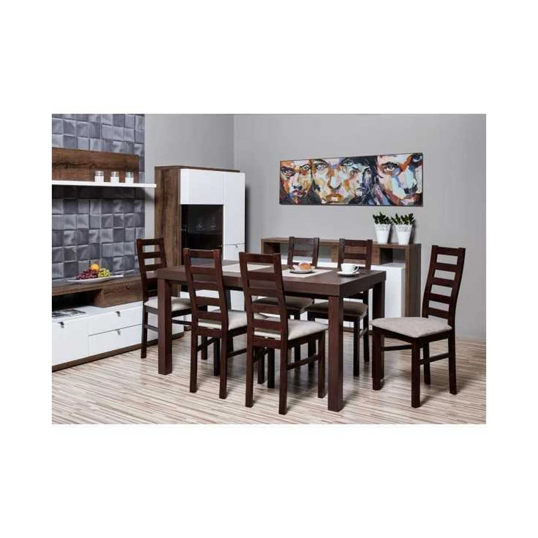 Prailginamas valgomojo komplektas su natūralios medienos kojomis