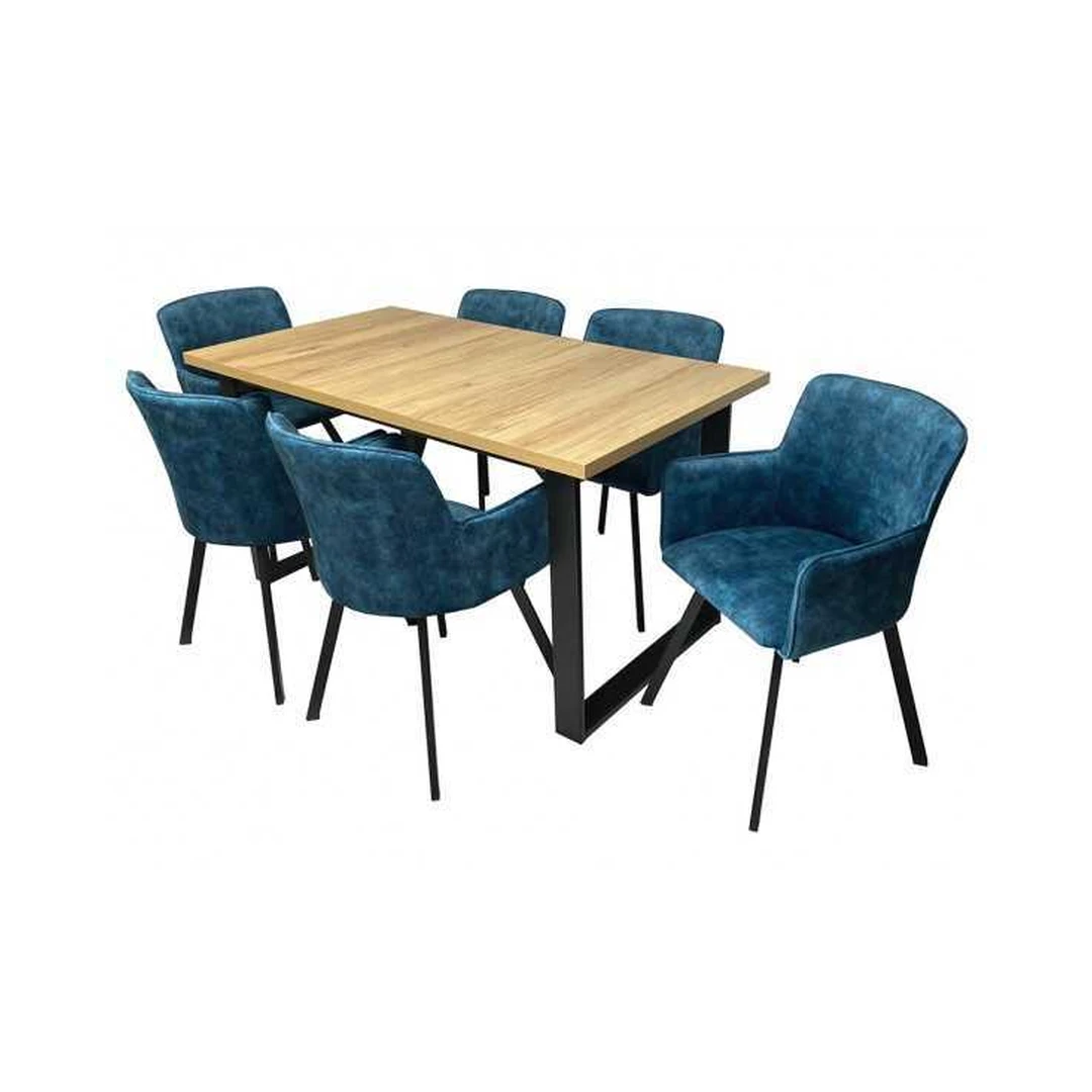 Modernus valgomojo komplektas su prailginamu stalviršiu