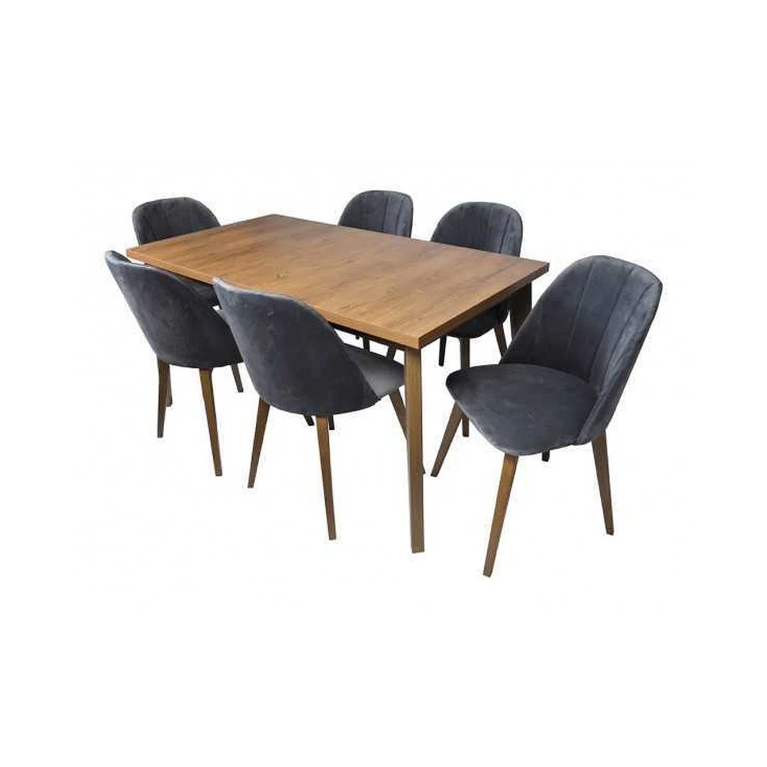 Elegantiškas valgomojo komplektas su prailginamu stalviršiu