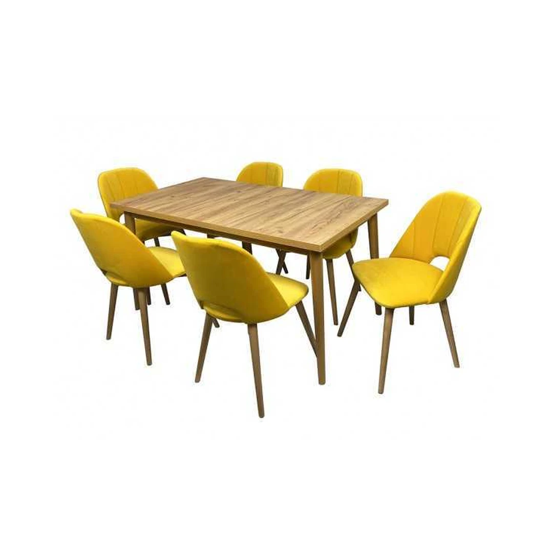 Elegantiškas valgomojo komplektas Bergen su prailginamu stalviršiu