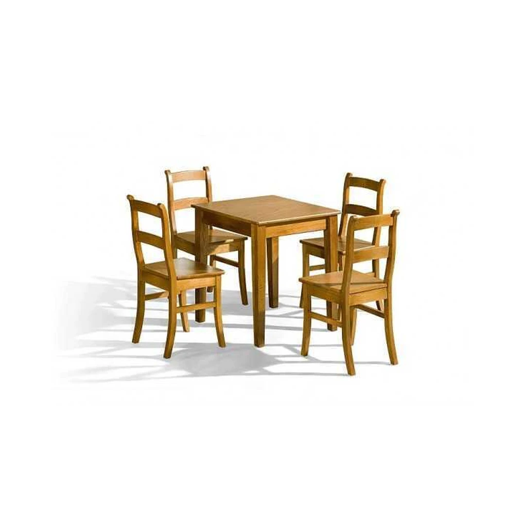 Rustikal stalas 70x70 cm su medinėmis kojomis