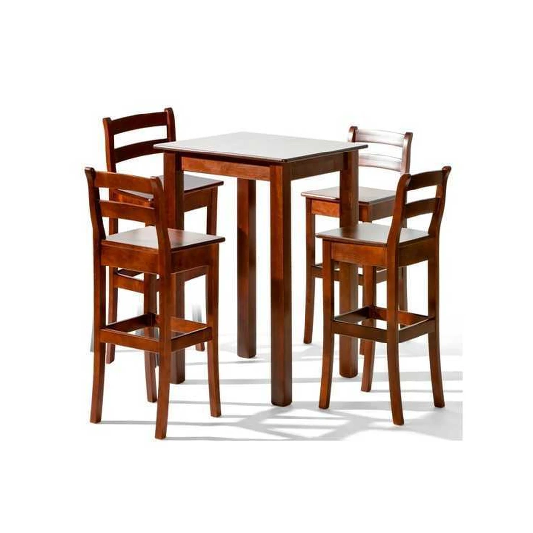 Elegantiškas riešuto spalvos medinis stalas 110 cm